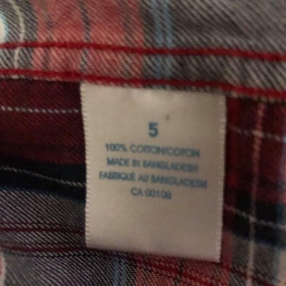 Checkered boys plaid button down shirt size 5 - Picture 4 of 4